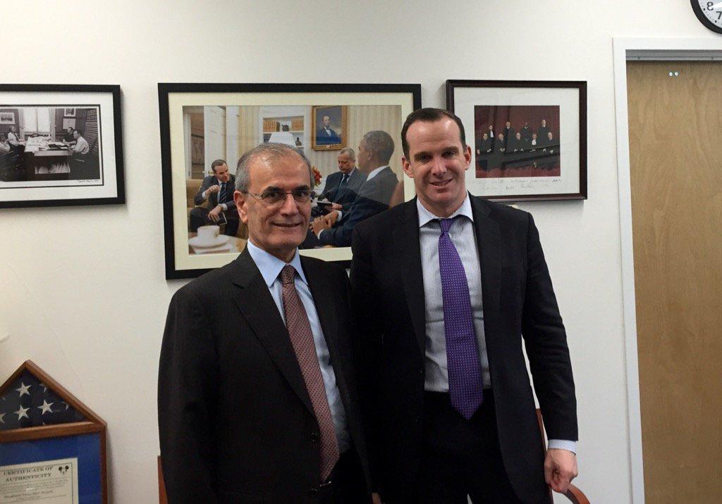Kirkuk Govenor Karim (Iraqi Kurdistan) Meets US Special Envoy McGurk; Washington DC, USA, May 2015