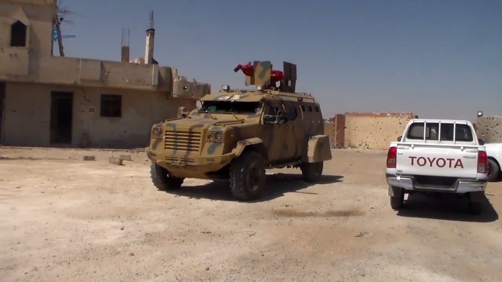 Syrian Democratic Forces Armored Vehicle in Raqqa, Syria; June 2017