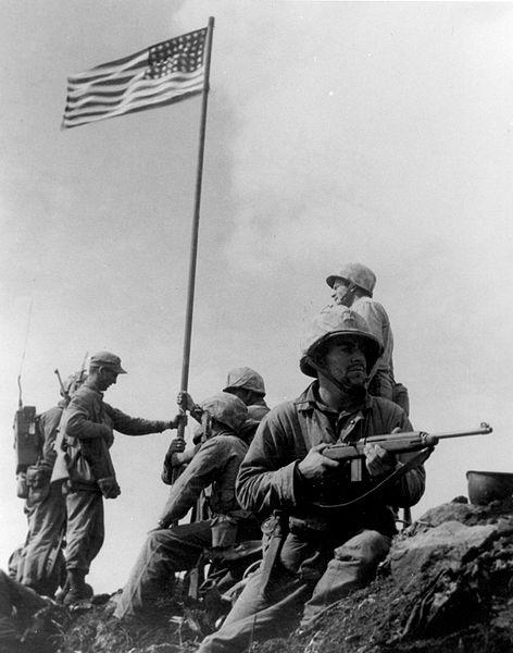 The First Flag Raising on Iwo Jima, Japan, February 1945