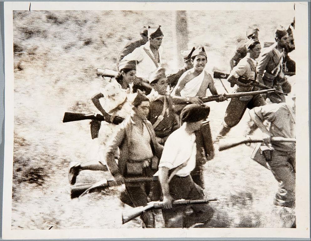 Nationalist attack on Rebel Position, Somsierra Spain, 1936