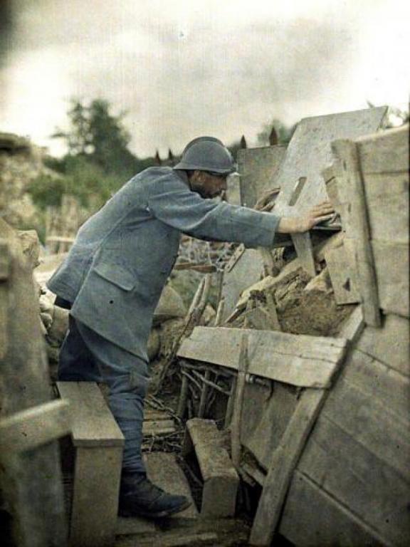 French Army Lookout at His Observation Post, Western Front, June 1917