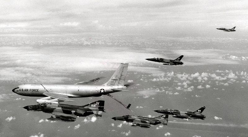 US Planes Refuel Enroute to Bombing North Vietnam, October 1972