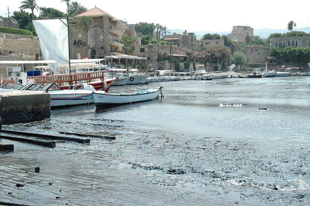 Oil Polluted Harbor of Byblos