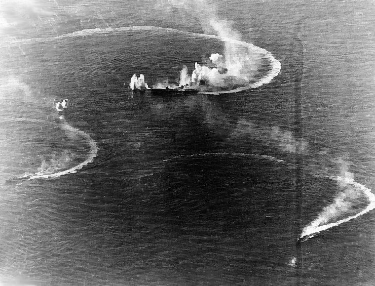 Japanese Carrier Zuikaku and Two Destroyers Under Attack, Battle of the Philippines Sea, June 1944