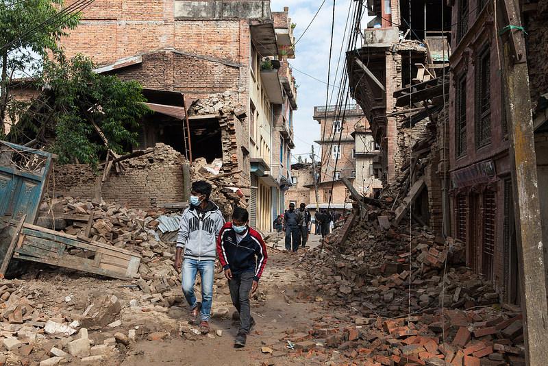 Structural Devastation from 'Gorkha Earthquake' in Kathmandu, Nepal, April 2015