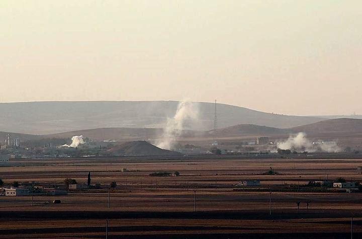 Smoke Trails, Kobane Syria, October 2014