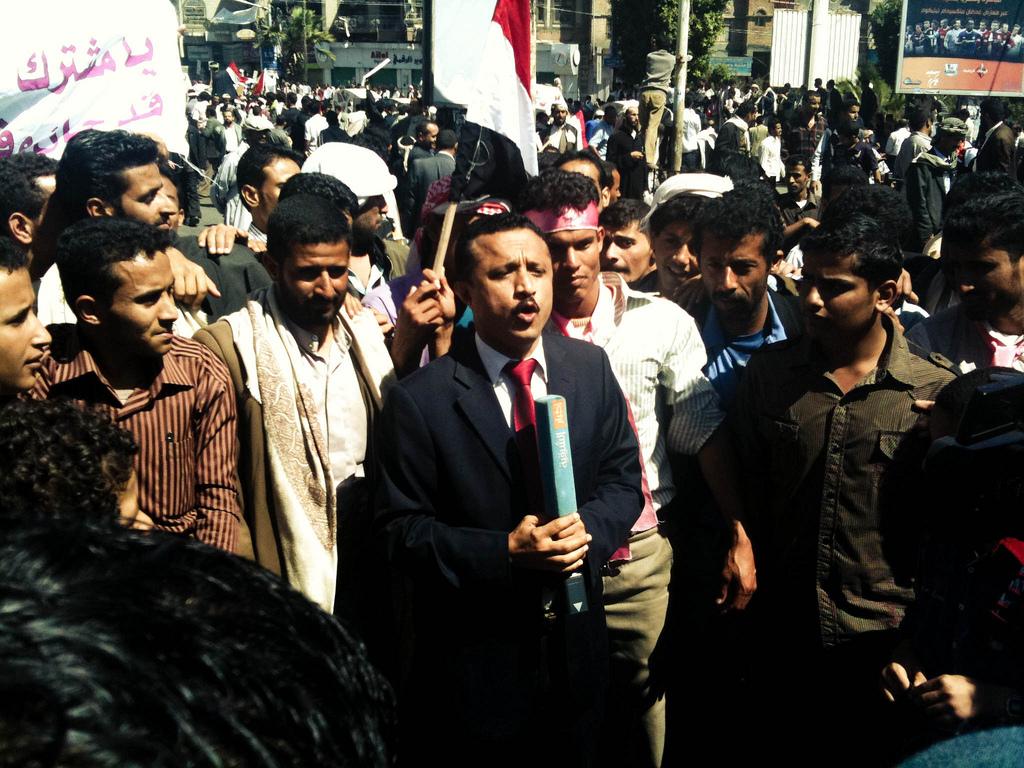 Television Reporter Covers Yemen Protests