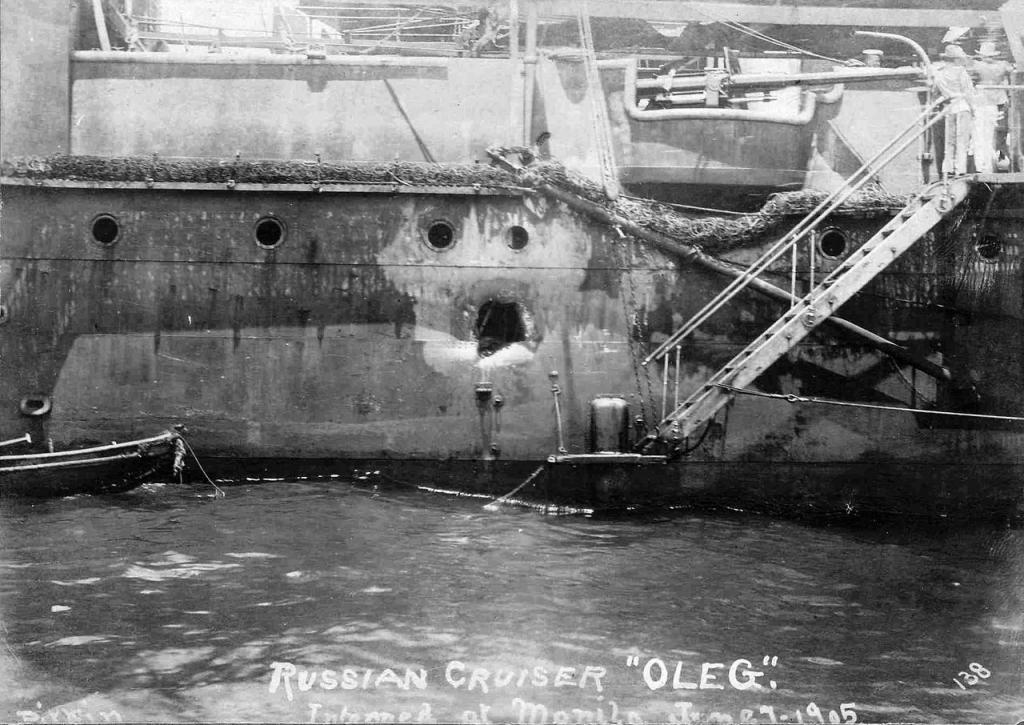 Cruiser Oleg in Manila Bay After Battle of Tsushima