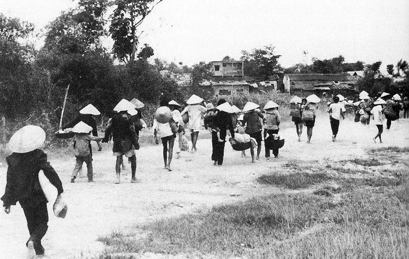 Residents Flee the Battle of Quang Tri, Tet Offensive, South Vietnam, 1968