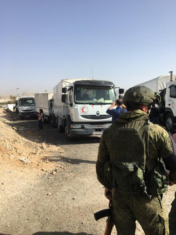 IRC Humanitarian Convoy Outside Eastern Ghouta, Syria, March 2018