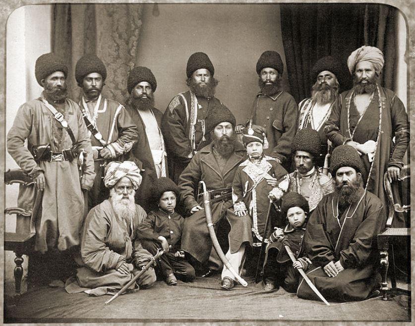 Afghan Leadership - Amir Shere Ali with Prince Abdullah, Nasher Khan & Pashtun Sardars, Ambala, 1869