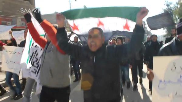 Pro Free Syrian Army Protest, Aleppo, Jan 2015