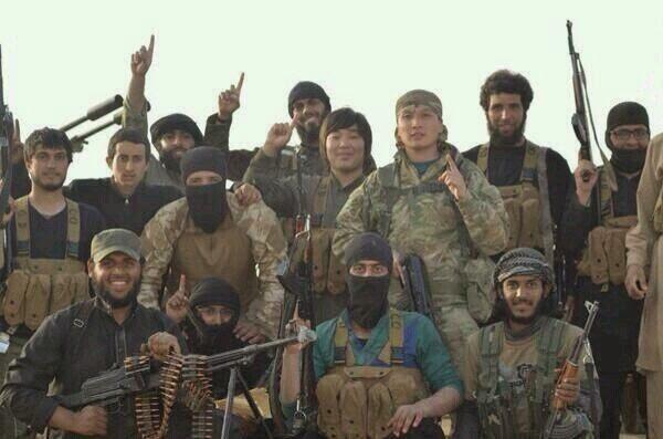 Islamic State Fighters from Different Nationalities Pose, Al Raqqah Syria, August 2014