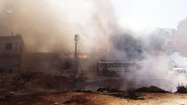 Aftermath of Alleged Syrian Gov. Napalm Attack on Damascus Suburb of Darayya; Syria, Aug 2015