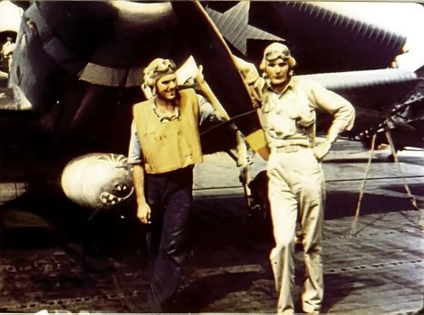 US Ensign George Gay Next to His TBD Devastator, Battle of Midway, June 1942