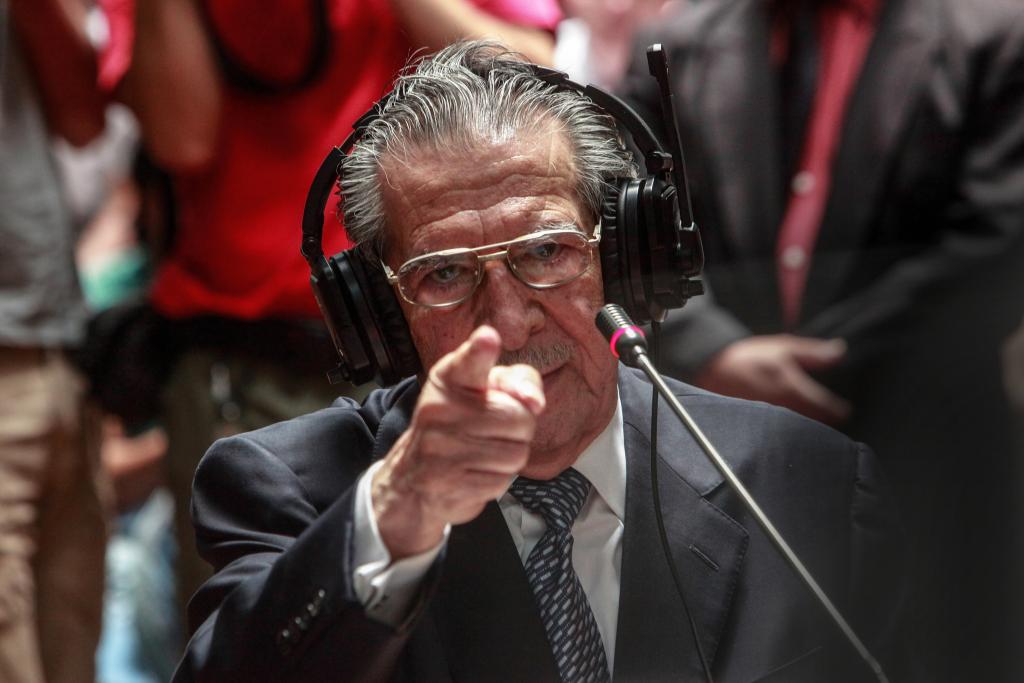 Ex General Efrain Rios Montt testifying during the trial - Guatemala, 2013