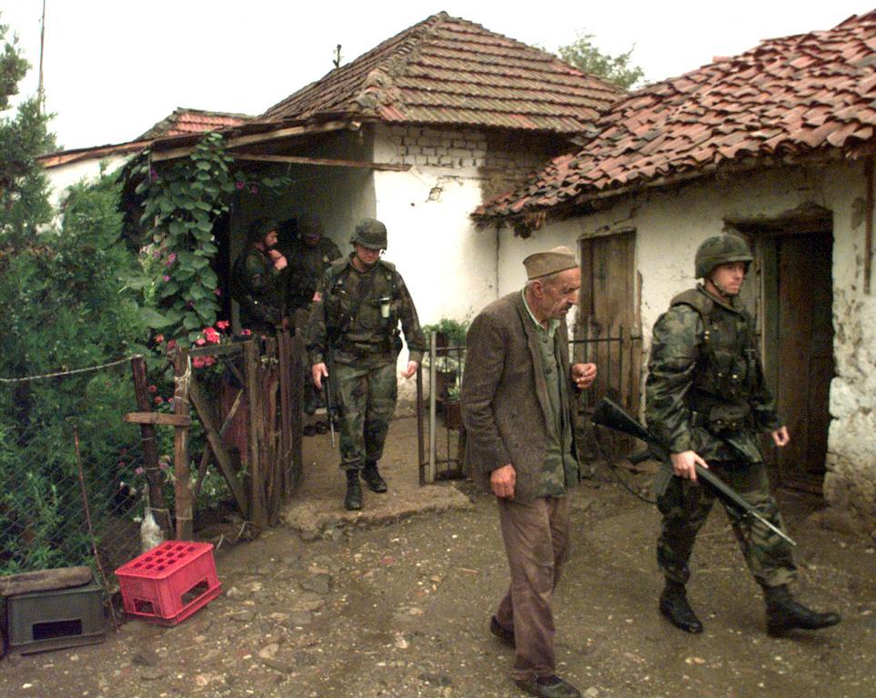 Americans Forces Police a Serbian Resident in Zitinje