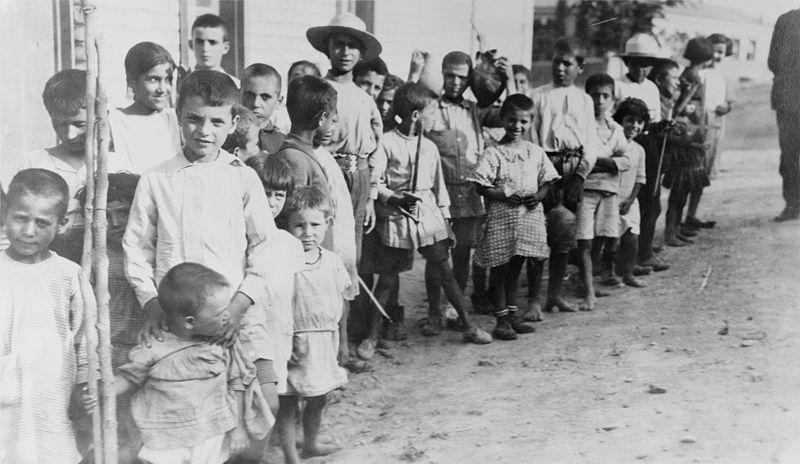 Greek and Armenian Child Refugees Near Athens, 1923