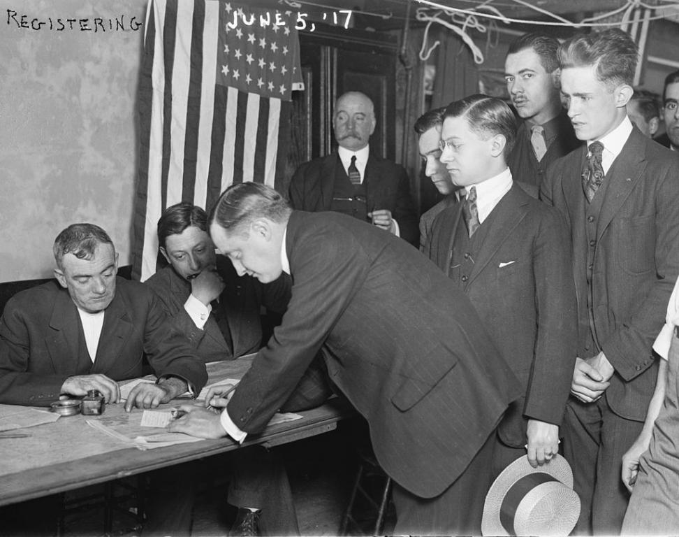 Young Americans Registering for Conscription, New York, June, 1917