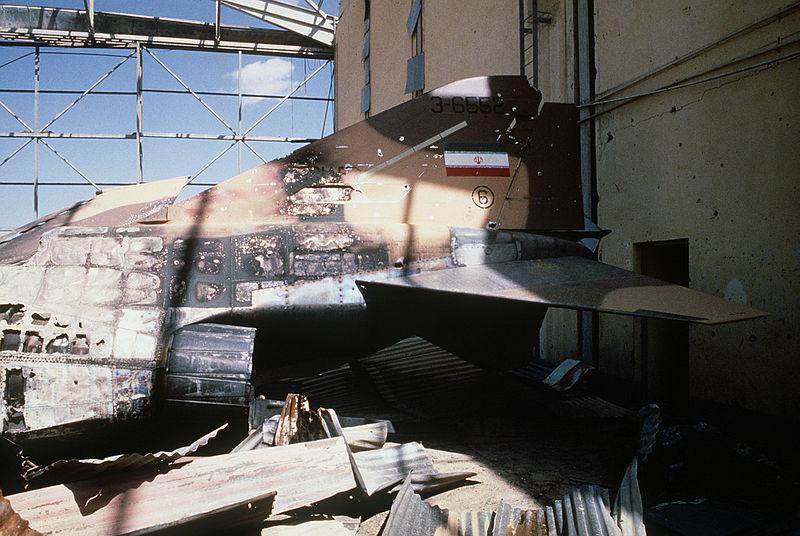 Damaged Iranian Defector Aircraft in Iraq, '91