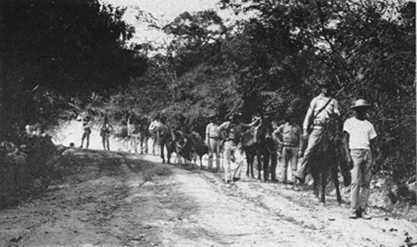 US Troops & Haitian Guide during American Occupation of Haiti, 1915