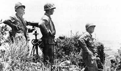 Last picture of Lt. Gen. Buckner Before He Was Killed, Okinawa, Japan, June 1945