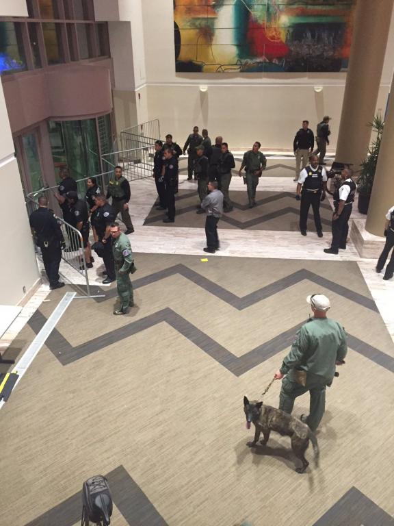 Police Barricade Entrance at Trump Rally; Albuquerque, USA, May 2016