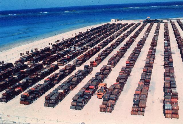 Leaking Agent Orange Barrels, Johnson Atoll, 1973