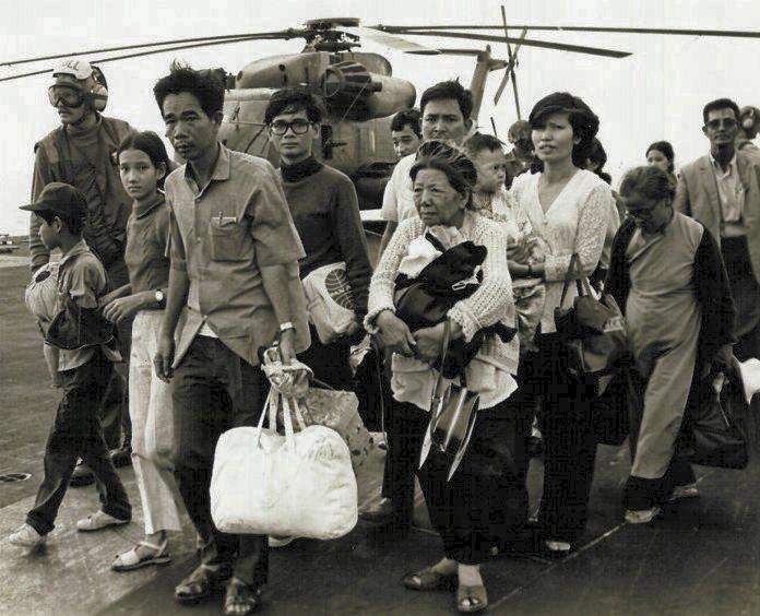 Civilians Flee the Fall of Saigon, South Vietnam, April 1975