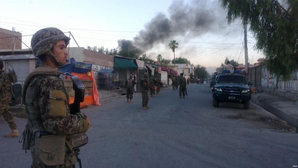 Afghan Security Forces Stand Guard After Deadly Attack on Red Cross, Jalalabad, May 2013