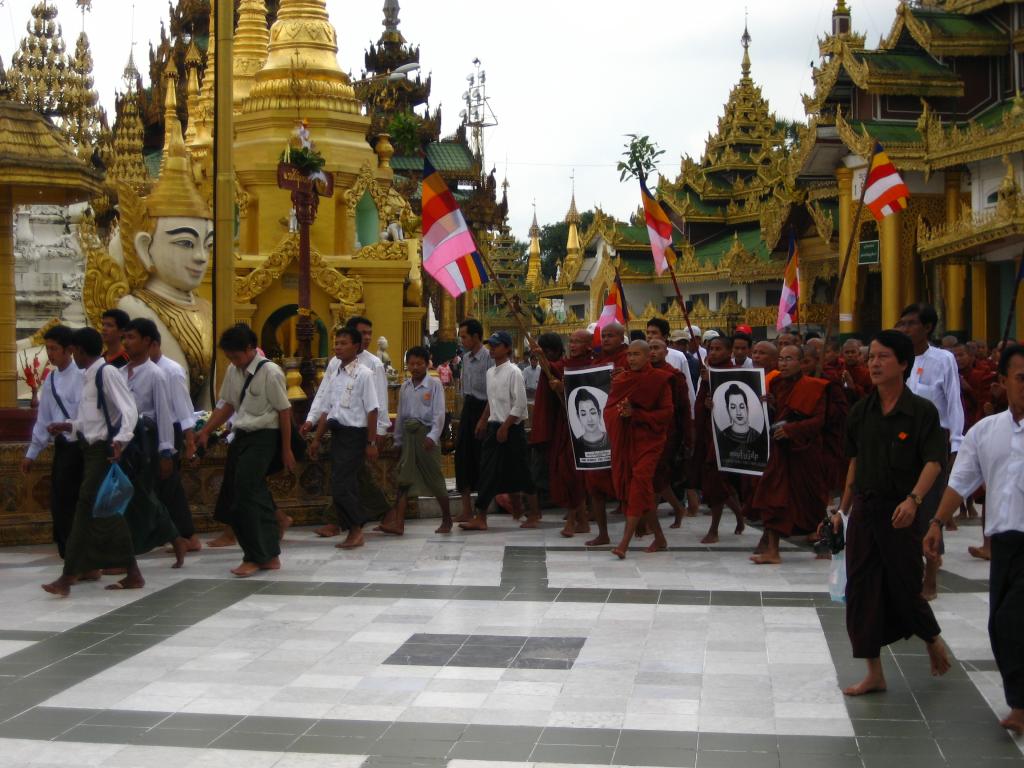 Non Violent Protest, Rangoon Myanmar, September 2007