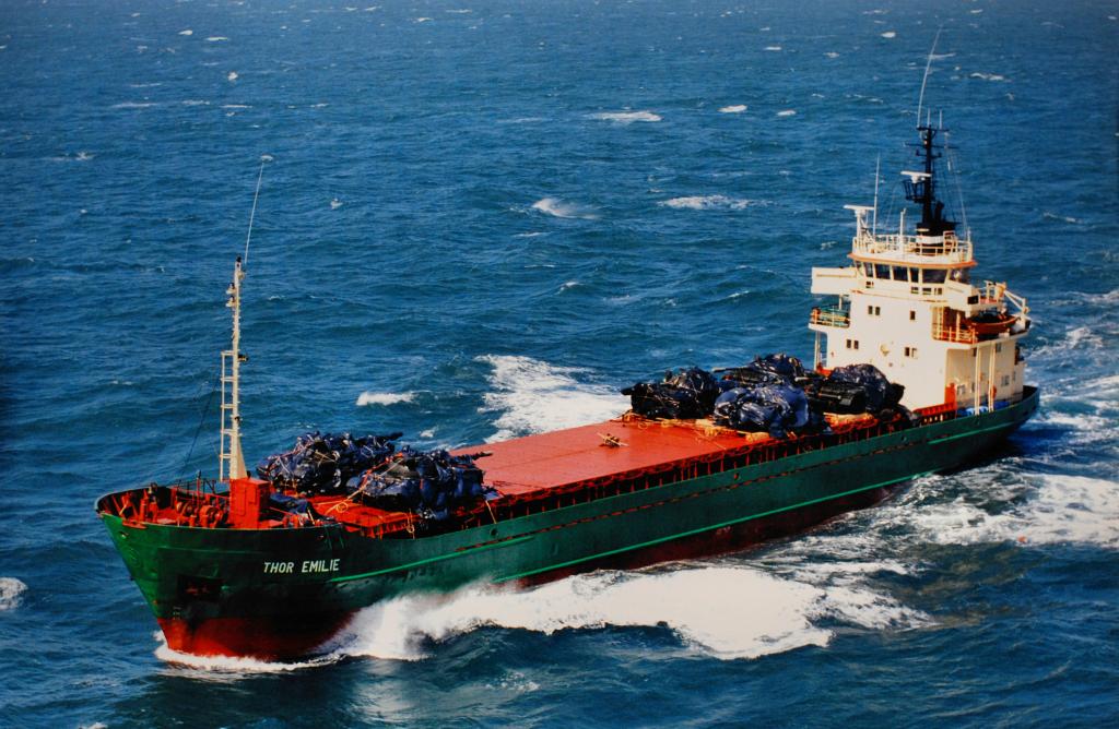 Danish Cargo Ship 'Thor Emilie' carrying tanks for Sudan, April 1999