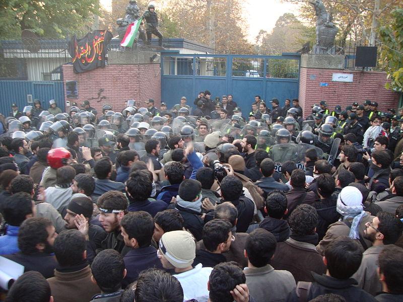 Iranian Demonstrators Storm British Embassy in Tehran, November 2011