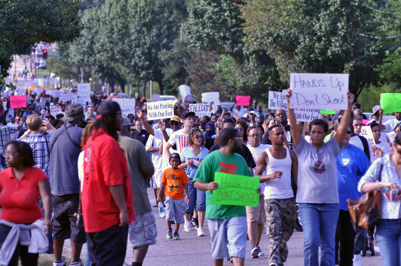 Peaceful Protest March in Ferguson, Missouri, August 2014