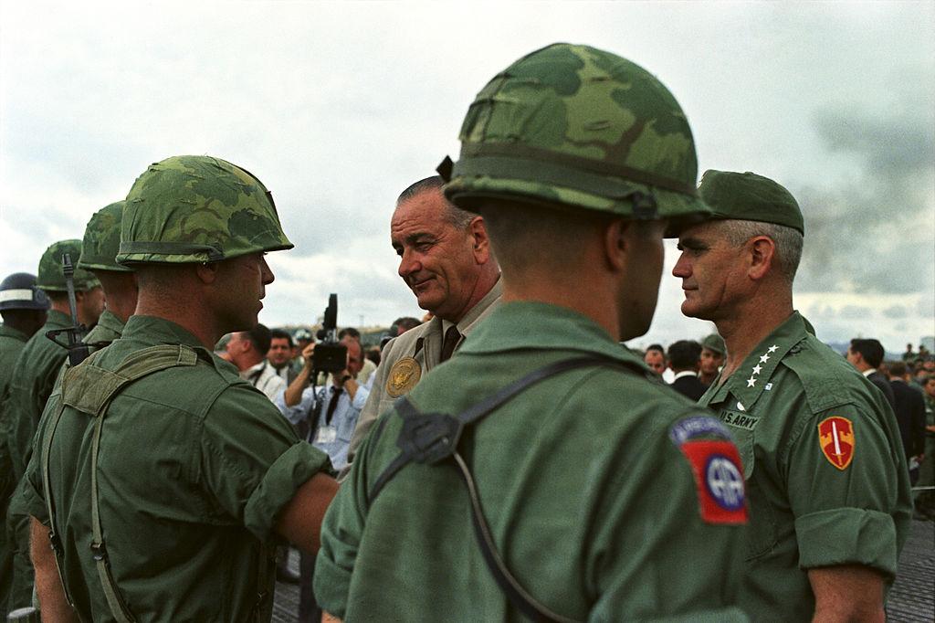 US President Lyndon B. Johnson Visits Cam Ranh Bay, South Vietnam, 1966