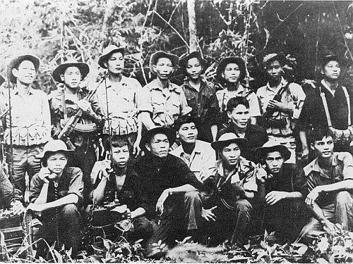 Viet Cong Post With AK47s and US Military Radios, Tet Offensive, 1968