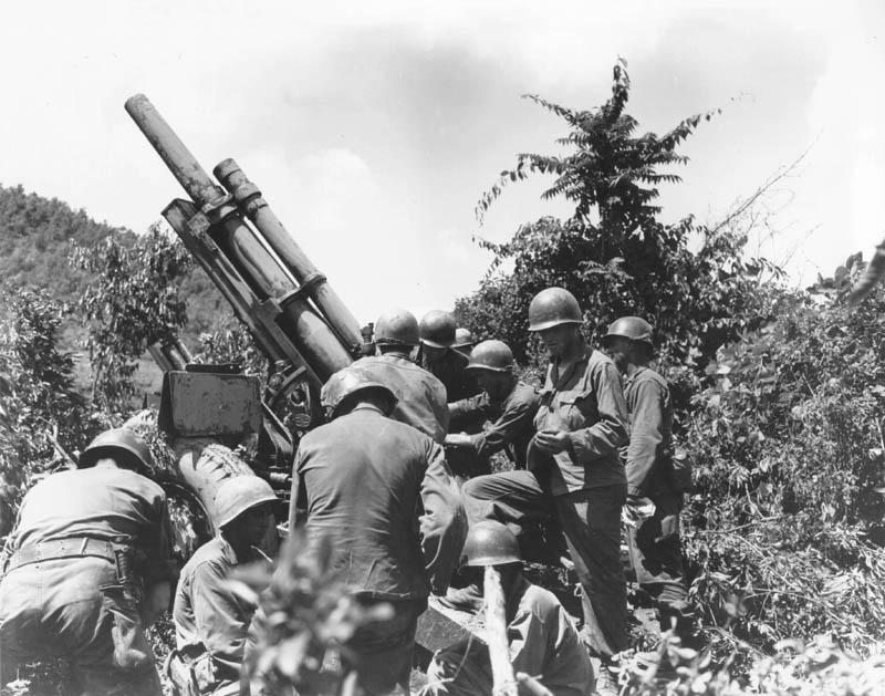 US Howitzer Posted Near the Kum River, Korea, Summer 1950