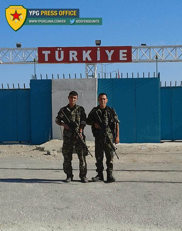 Peoples Protection Units Fighters at the Turkish Border after Capturing Tal Abyad, June 2015
