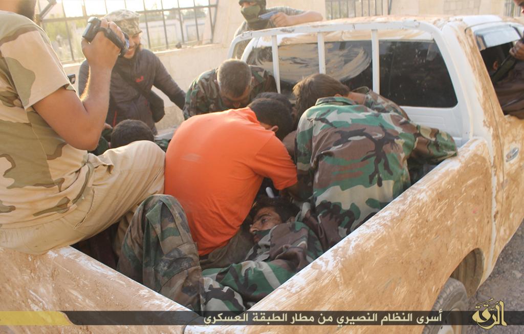 Syrian Army Prisoners in a Truck, Al Tabqah Syria, August 2014