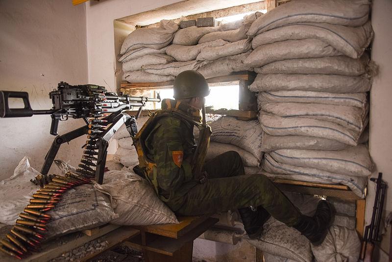 Pro-Russian Insurgent in Eastern Ukraine at Defensive Position; Donetsk, May 2015