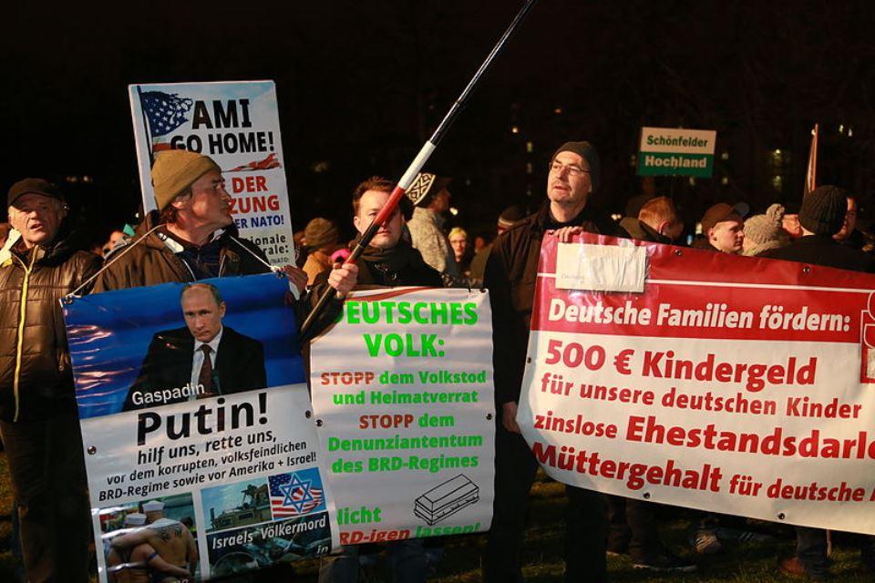 PEGIDA Demonstration in Dresden Germany, Jan 2015
