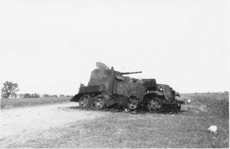 Destroyed Soviet BA-10 armored car at Khalkhin Gol