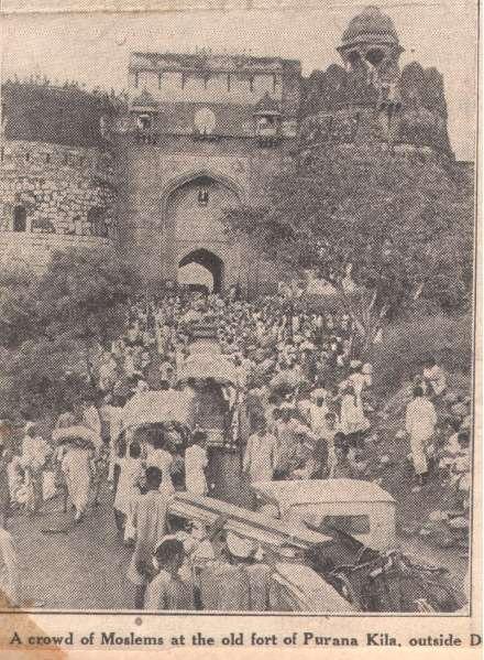 Muslim Refugee Encampment at Delhi's Old Fort, India, 1947