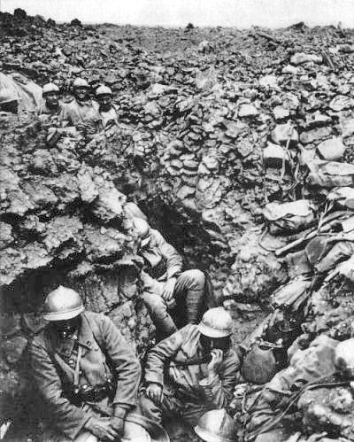 French Troops in the Trenches at Verdun, Western Front, World War I
