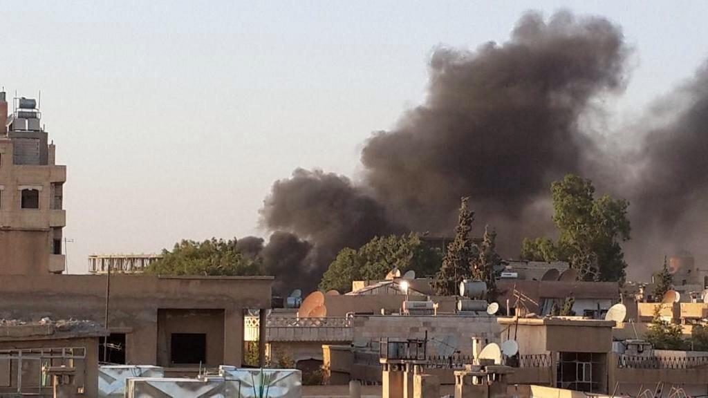 Syrian Airforce Bombardment, Al Raqqah Syria, August 2014