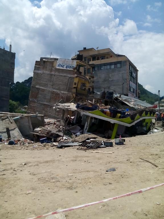 Damaged caused by April 2015 Nepal earthquake; Kathmandu, Nepal, April 2015
