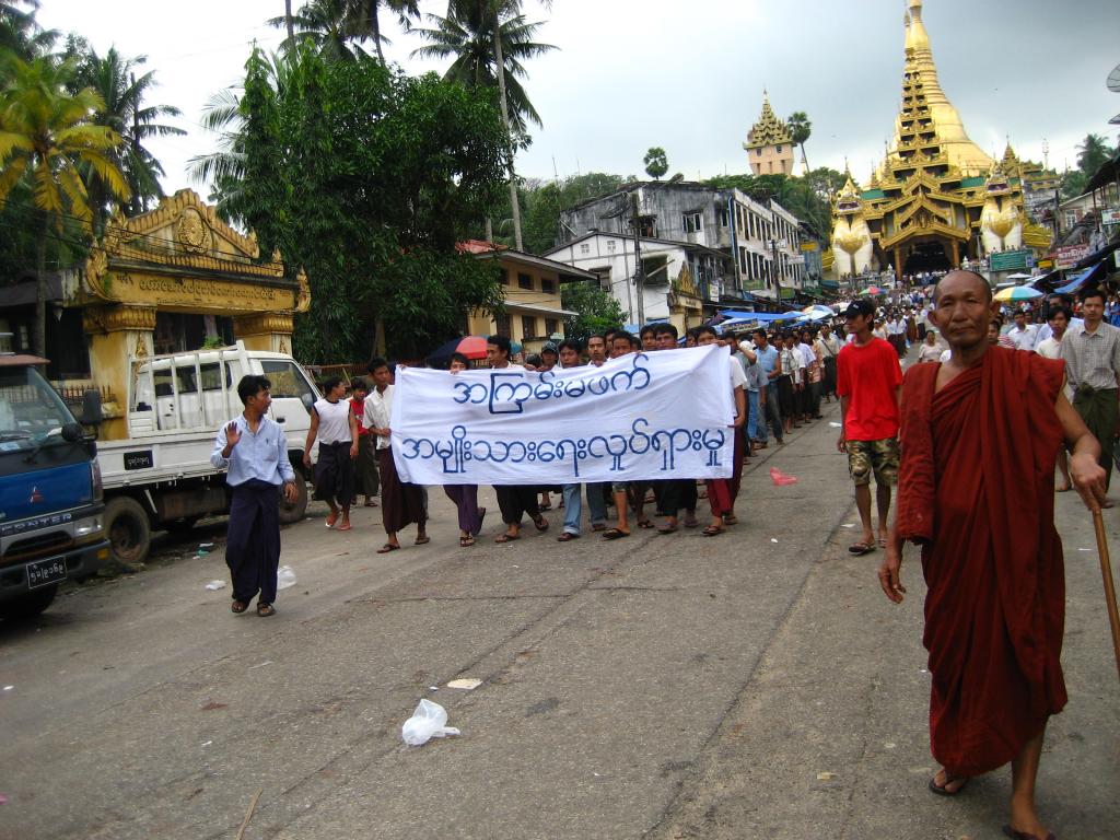 Monks Protesting, Rangoon Myanmar, September 2007