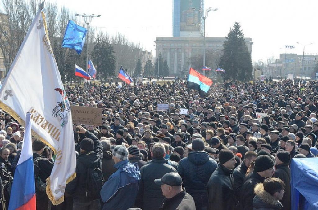 Donetsk People's Republic Rally, Eastern Ukraine, March 2014