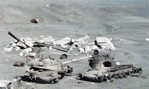Wrecked Israeli M48 Tanks, Suez Canal, 1981