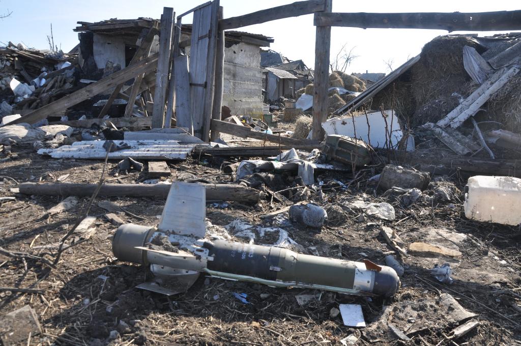 Unexploded Ordnance Near Civilian Areas in Nikishyne, Eastern Ukraine, March 2015